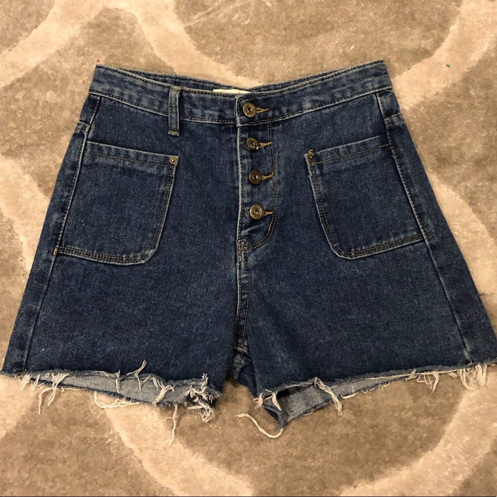 High rise jean shorts